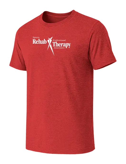 BELLA+CANVAS Heather Red CVC Short Sleeve Tee w/Sports Rehab Logo