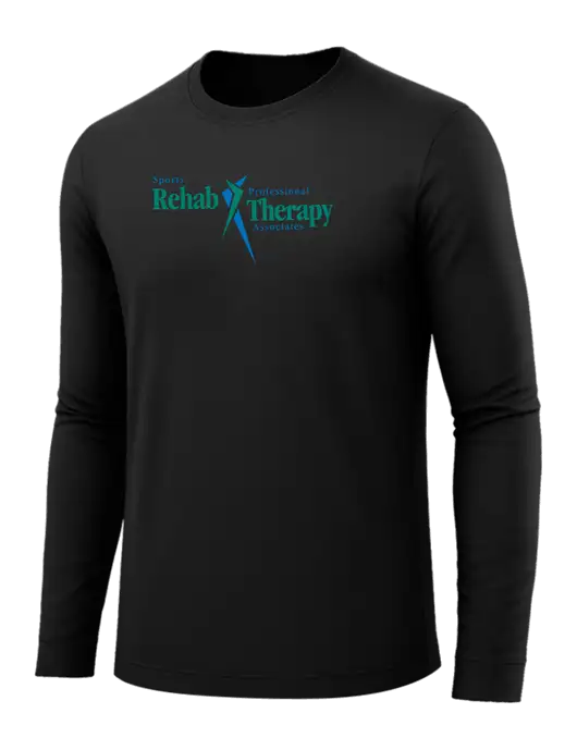 Long Sleeve Black PosiCharge Competitor Tee w/Sports Rehab Logo