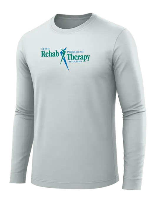 Long Sleeve Light Grey PosiCharge Competitor Tee w/Sports Rehab Logo