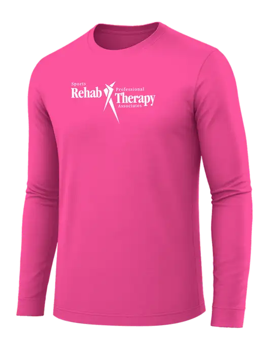 Long Sleeve Neon Pink PosiCharge Competitor Tee w/Sports Rehab Logo
