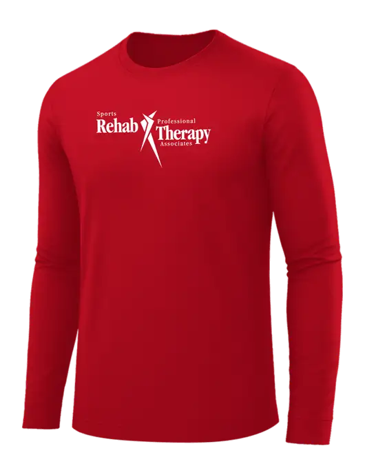 Long Sleeve Red PosiCharge Competitor Tee w/Sports Rehab Logo