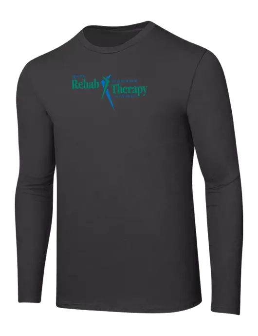 Ring Spun Charcoal 4.5 oz Long Sleeve T-Shirt w/Sports Rehab Logo