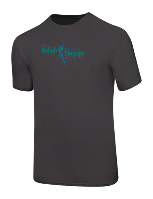 Ring Spun Charcoal 4.5 oz T-Shirt w/Sports Rehab Logo