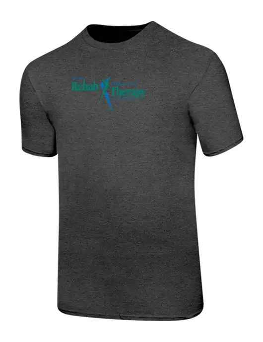 Ring Spun Dark Heather Grey 4.5 oz T-Shirt w/Sports Rehab Logo