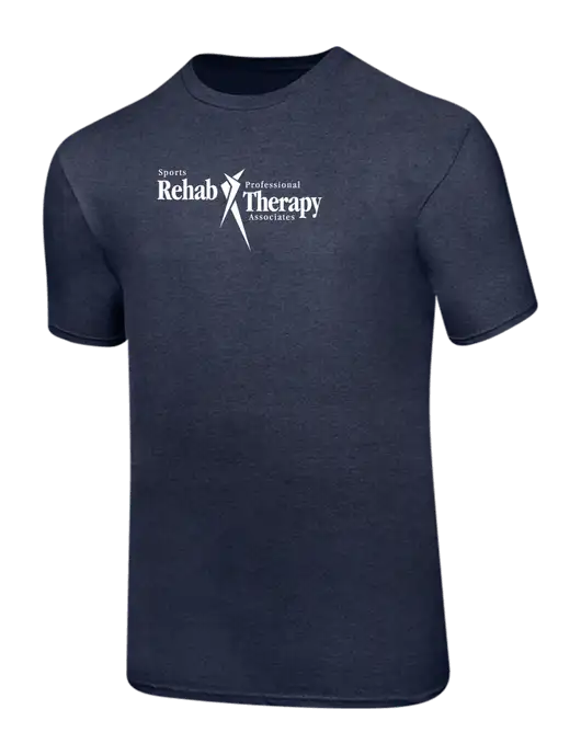 Ring Spun Heather Navy 4.5 oz T-Shirt w/Sports Rehab Logo