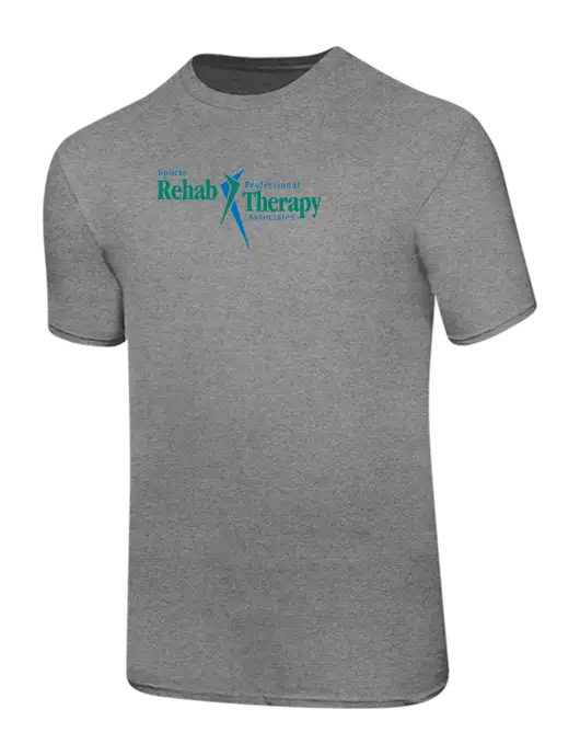 Ring Spun Light Heather Grey 4.5 oz T-Shirt w/Sports Rehab Logo