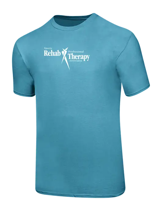 Ring Spun Light Sapphire 4.5 oz T-Shirt w/Sports Rehab Logo