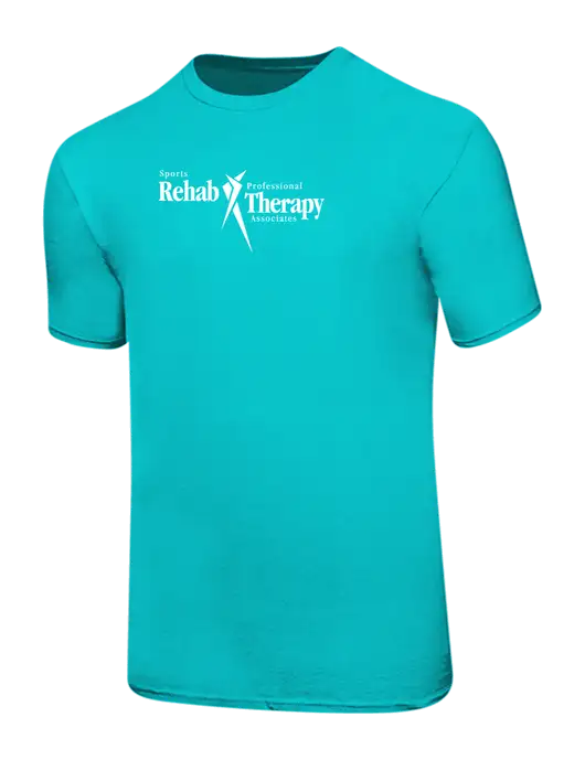 Ring Spun Light Teal 4.5 oz T-Shirt w/Sports Rehab Logo