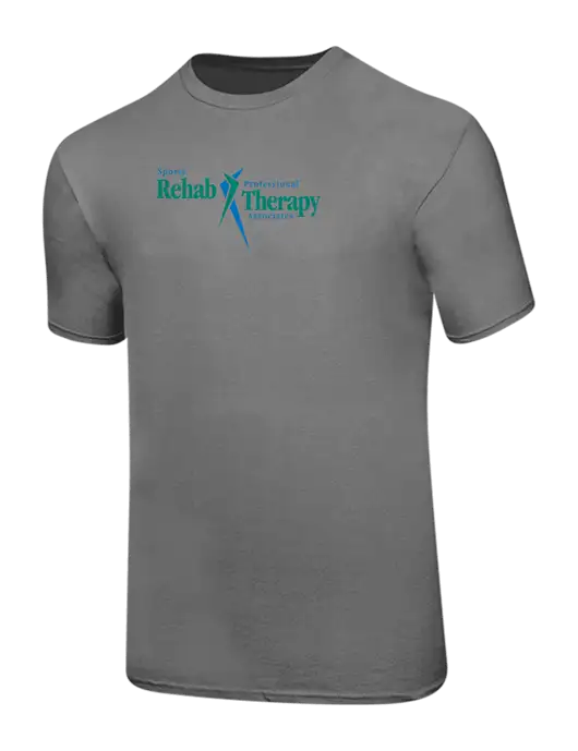 Ring Spun Medium Grey 4.5 oz T-Shirt w/Sports Rehab Logo