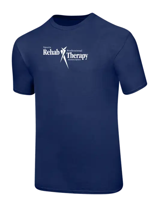Ring Spun Navy 4.5 oz T-Shirt w/Sports Rehab Logo