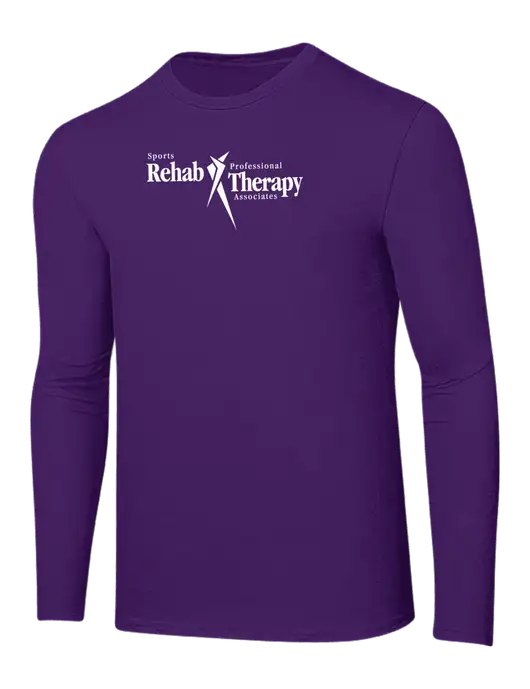 Ring Spun Purple 4.5 oz Long Sleeve T-Shirt w/Sports Rehab Logo