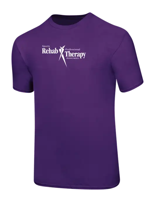 Ring Spun Purple 4.5 oz T-Shirt w/Sports Rehab Logo