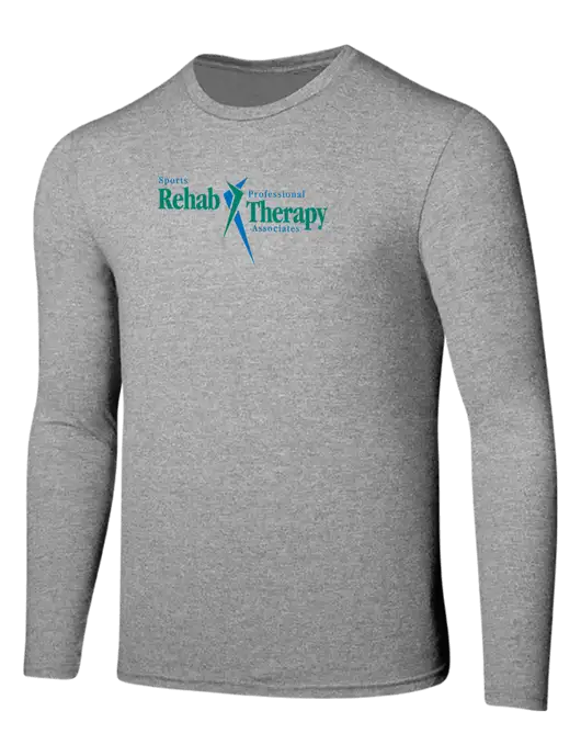 Seriously Soft Light Heathered Grey Long Sleeve T-Shirt w/Sports Rehab Logo