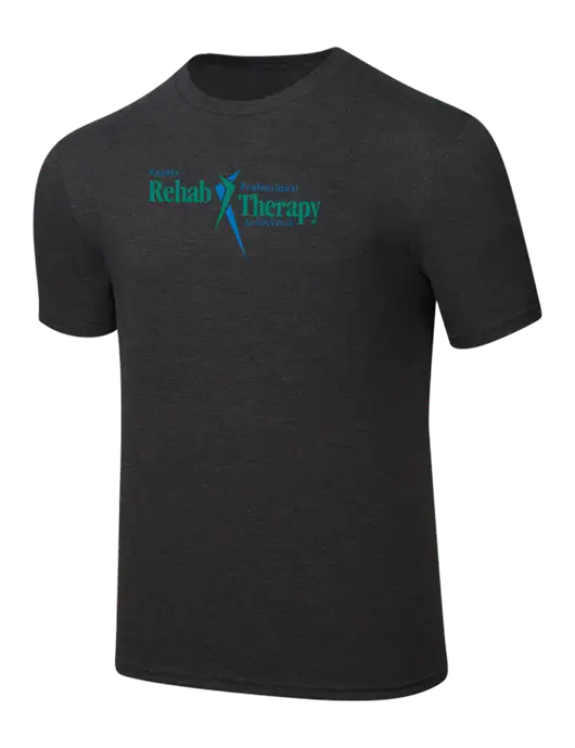 Simply Soft Black Frost 4.5oz  Poly/Combed Ring Spun Cotton T-Shirt w/Sports Rehab Logo
