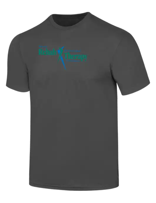 Simply Soft Charcoal 4.5oz  Poly/Combed Ring Spun Cotton T-Shirt w/Sports Rehab Logo