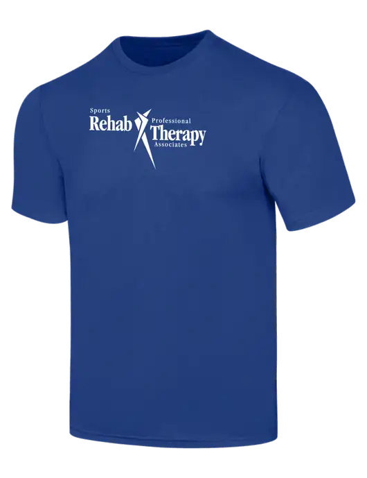 Simply Soft Dark Royal 4.5oz  Poly/Combed Ring Spun Cotton T-Shirt w/Sports Rehab Logo