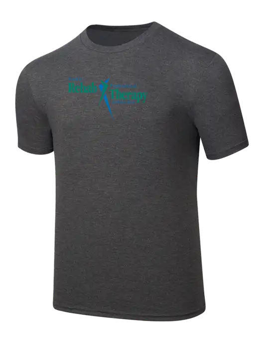 Simply Soft Heathered Charcoal 4.5oz  Poly/Combed Ring Spun Cotton T-Shirt w/Sports Rehab Logo