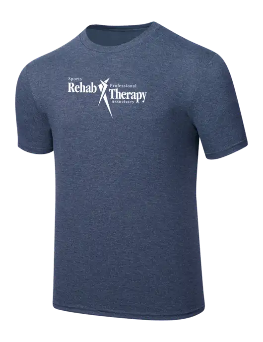 Simply Soft Navy Frost 4.5oz  Poly/Combed Ring Spun Cotton T-Shirt w/Sports Rehab Logo