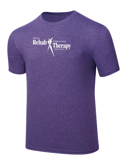 Simply Soft Purple Frost 4.5oz  Poly/Combed Ring Spun Cotton T-Shirt w/Sports Rehab Logo