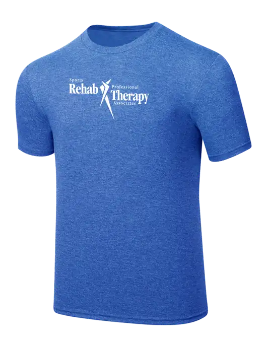Simply Soft Royal Frost 4.5oz  Poly/Combed Ring Spun Cotton T-Shirt w/Sports Rehab Logo