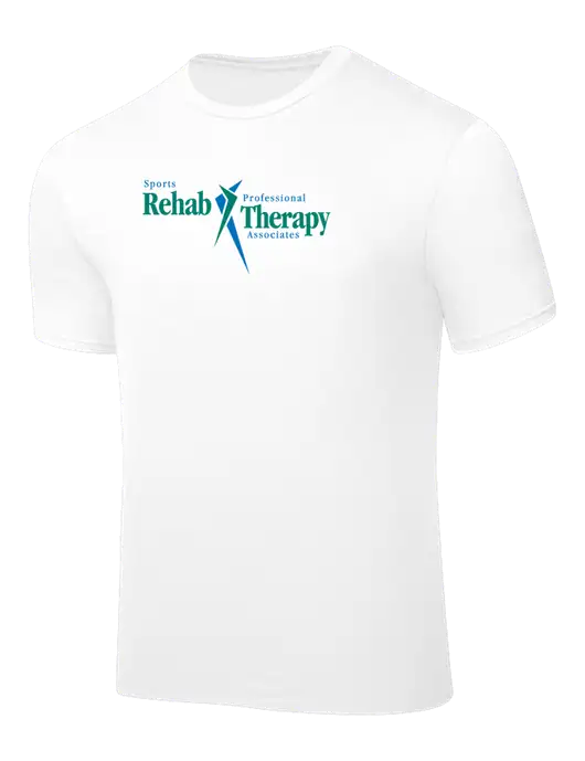White PosiCharge Competitor Tee w/Sports Rehab Logo