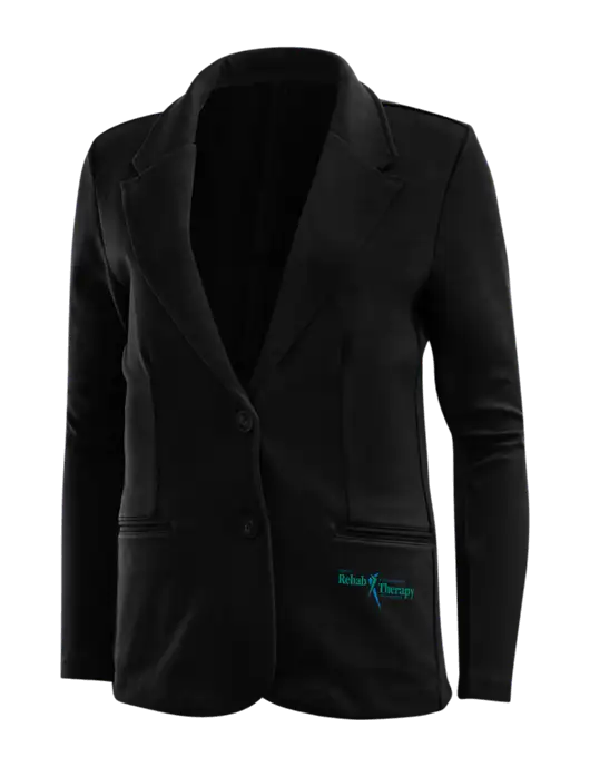 Black Womens Knit Blazer w/Sports Rehab Logo