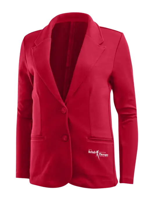 Rich Red Womens Knit Blazer w/Sports Rehab Logo