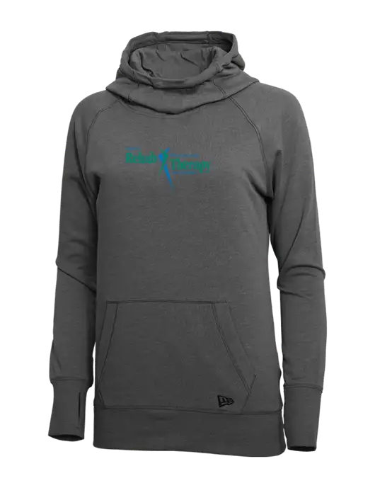 New Era Black Heather Womens Tri-Blend Fleece Pullover Hoodie w/Sports Rehab Logo