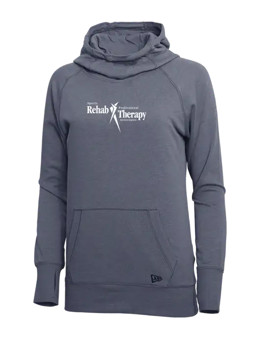 New Era True Navy Heather Womens Tri-Blend Fleece Pullover Hoodie w/Sports Rehab Logo