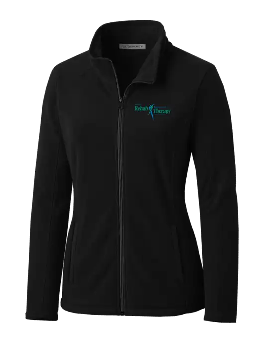 Black Womens Microfleece Jacket w/Sports Rehab Logo