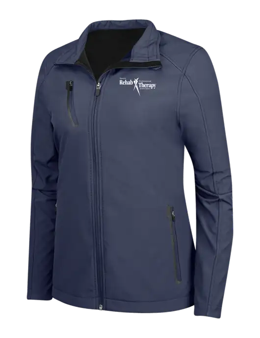 Navy Womens Welded Softshell Jacket w/Sports Rehab Logo