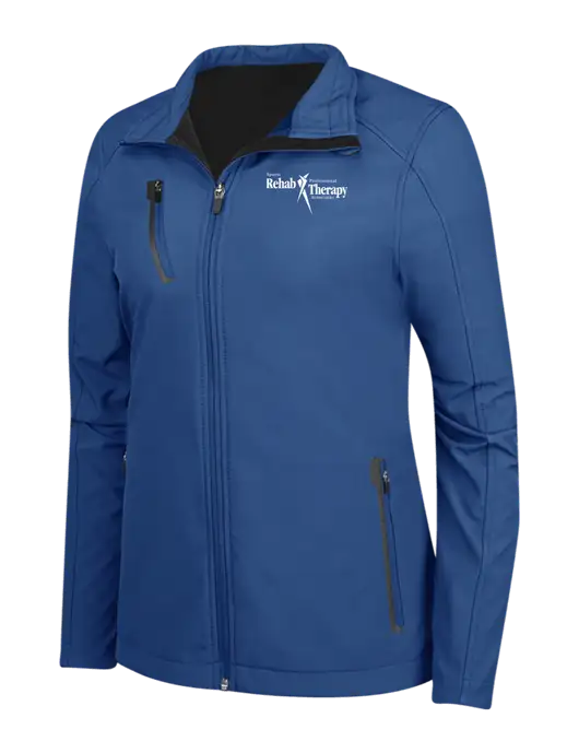 Dark Royal Womens Welded Softshell Jacket w/Sports Rehab Logo