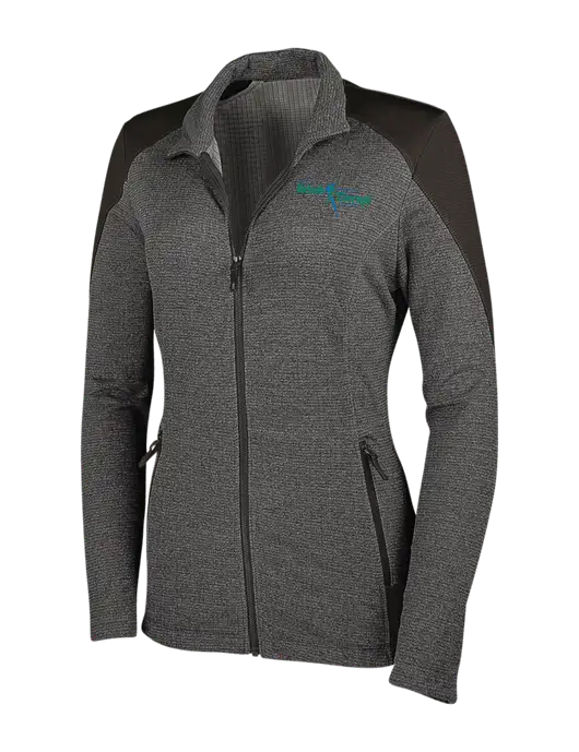 Medium Grey Heather Womens Grid Fleece Jacket w/Sports Rehab Logo