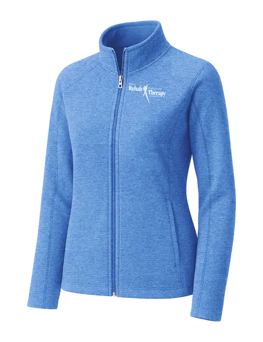Light Royal Heather Womens Microfleece Full-Zip Jacket w/Sports Rehab Logo