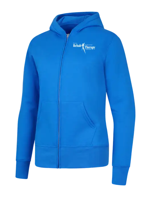 Royal Womens Core Fleece Full-Zip Hooded Sweatshirt w/Sports Rehab Logo