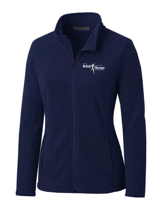 Navy Womens Microfleece Jacket w/Sports Rehab Logo