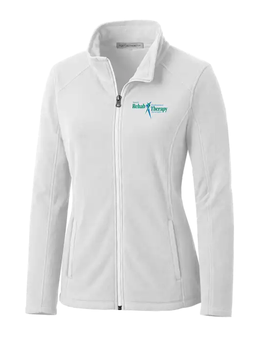 White Womens Microfleece Jacket w/Sports Rehab Logo