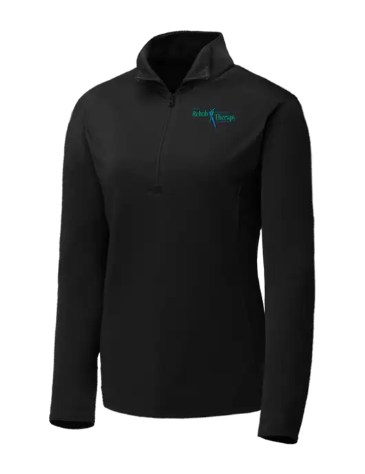 Black Womens Posicharge Competitor ¼ Zip Pullover w/Sports Rehab Logo