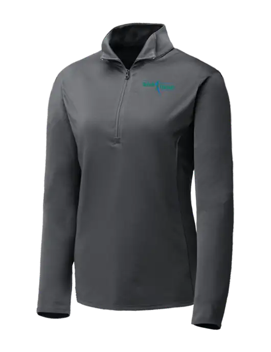 Dark Grey Womens Posicharge Competitor ¼ Zip Pullover w/Sports Rehab Logo