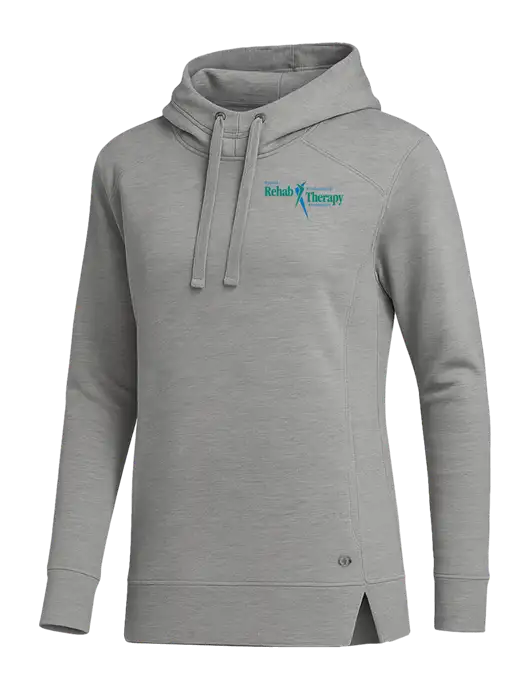 OGIO Heather Grey Womens Luuma Pullover Fleece Hoodie w/Sports Rehab Logo