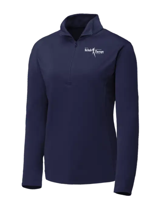 Navy Womens Posicharge Competitor ¼ Zip Pullover w/Sports Rehab Logo