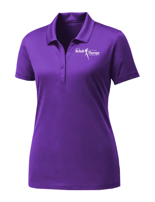 Womens Purple PosiCharge Competitor Polo w/Sports Rehab Logo