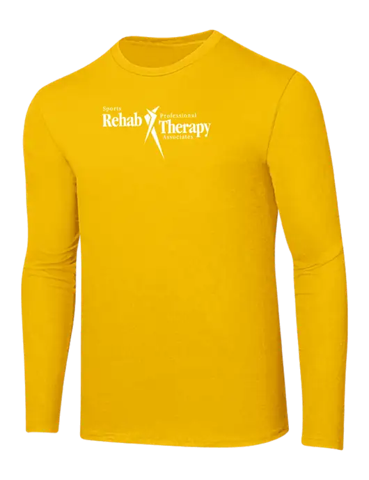 Ring Spun Yellow Gold 4.5 oz Long Sleeve T-Shirt
 w/Sports Rehab Logo