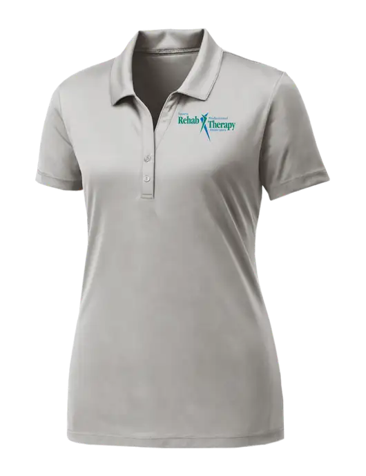 Womens Very Light Grey PosiCharge Competitor Polo w/Sports Rehab Logo