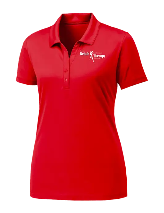 Womens Red PosiCharge Competitor Polo w/Sports Rehab Logo