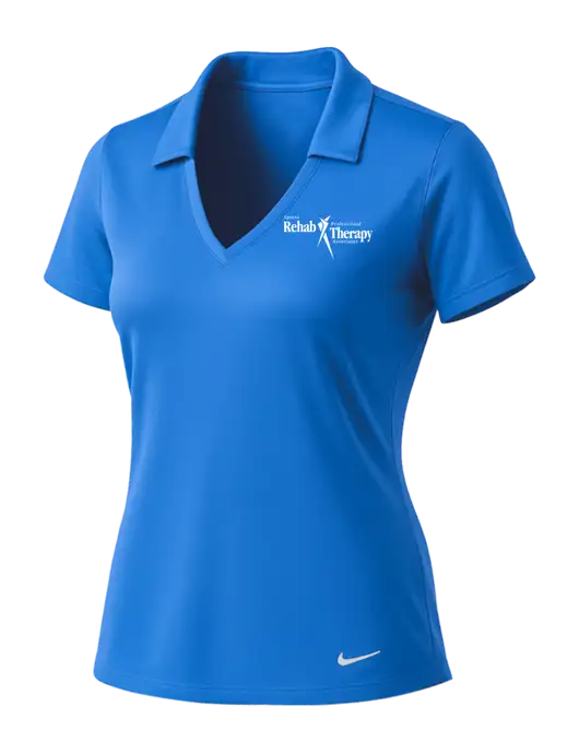 NIKE Carolina Blue Womens Dri-Fit Vertical Mesh Polo w/Sports Rehab Logo