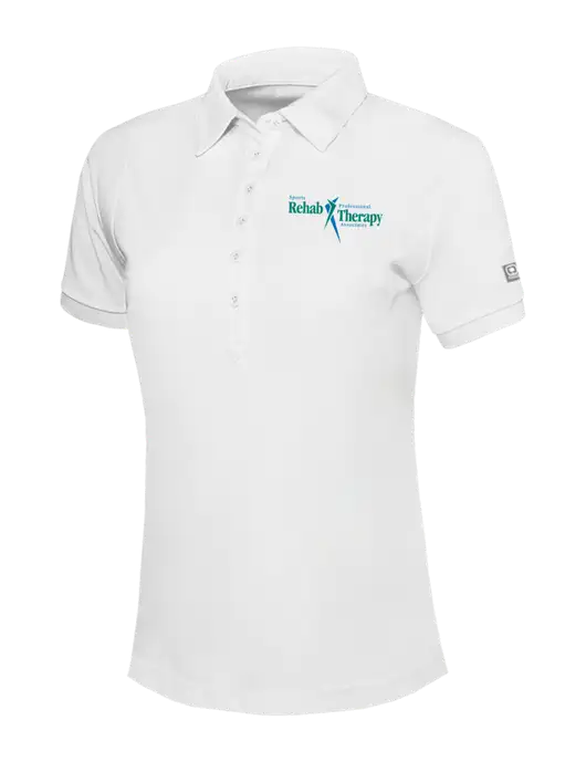 OGIO Womens Bright White Jewel Polo w/Sports Rehab Logo