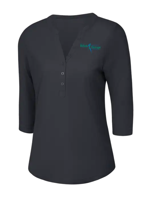 OGIO Charcoal Grey Jewel Henley w/Sports Rehab Logo