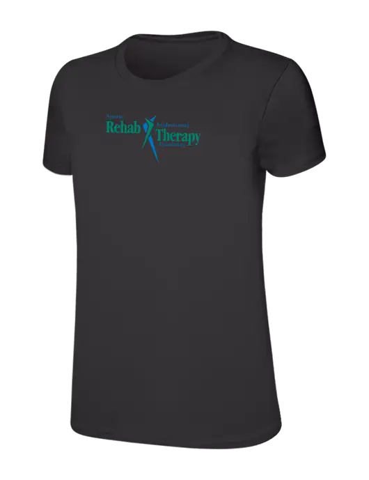 Womens Ring Spun Charcoal 4.5 oz T-Shirt w/Sports Rehab Logo