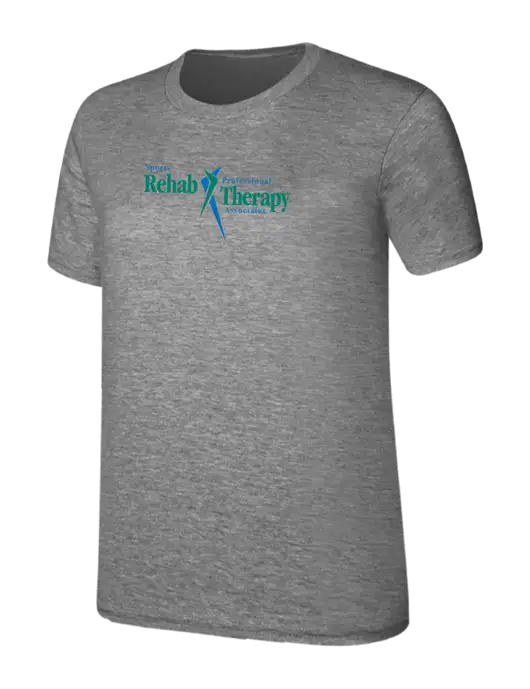 Womens Ring Spun Light Grey Heather 4.5 oz T-Shirt w/Sports Rehab Logo